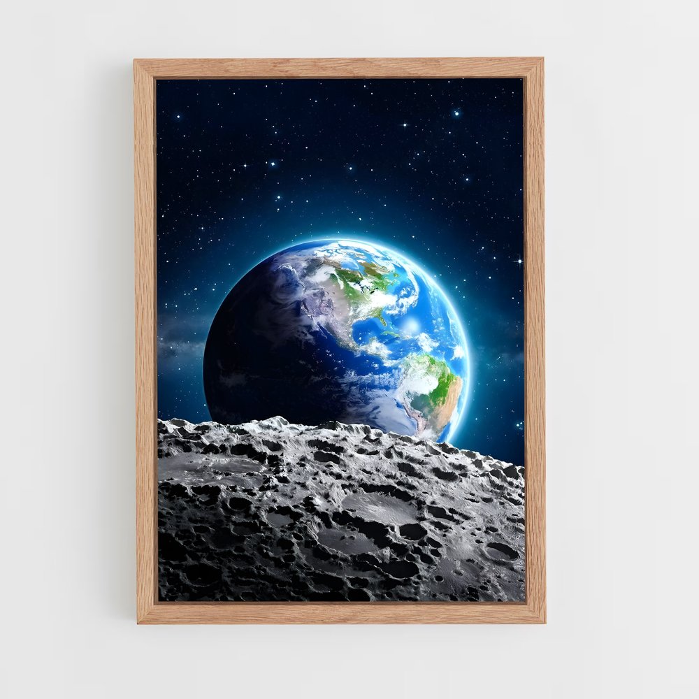 Poster Terre de la Lune – affiche Système solaire (vue 4)